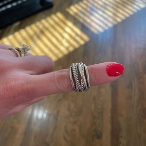 David Yurman ST 8-15MM crossover ring. Size 7.